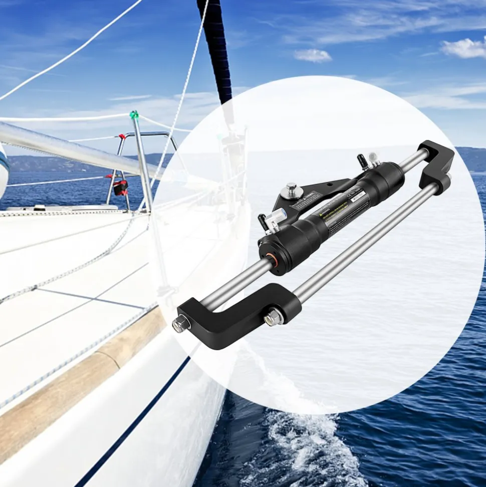 VEVOR Hydraulic Steering Cylinder 300HP, Hydraulic Steering, Front Mount, Hydraulic Outboard Steering Cylinder for Marine Boat Steering System