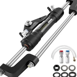 VEVOR Hydraulic Steering Cylinder 300HP, Hydraulic Steering, Front Mount, Hydraulic Outboard Steering Cylinder for Marine Boat Steering System
