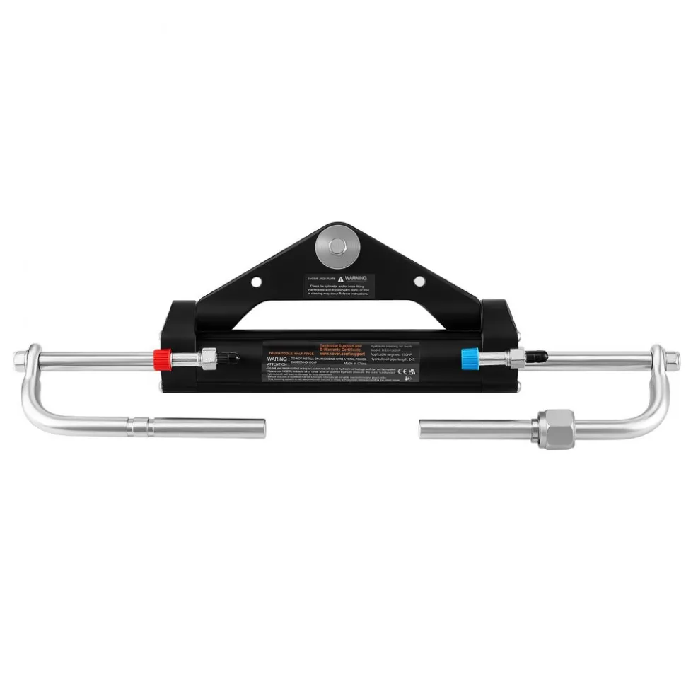 VEVOR Hydraulic Steering Kit 150HP Hydraulic Outboard Steering System 24 ft, Marine Boat Steering System, 2.5 MPa Helm Pump, Two-Way Lock Cylinder, 24 Feet High-Strength Hoses, for Single-Engine Use