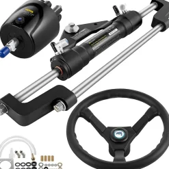 VEVOR Hydraulic Steering Kit 300HP, Hydraulic Boat Steering Kit Helm Pump, Hydraulic Boat Steering Kit Without Hydraulic Steering Hose for Boat Steering System