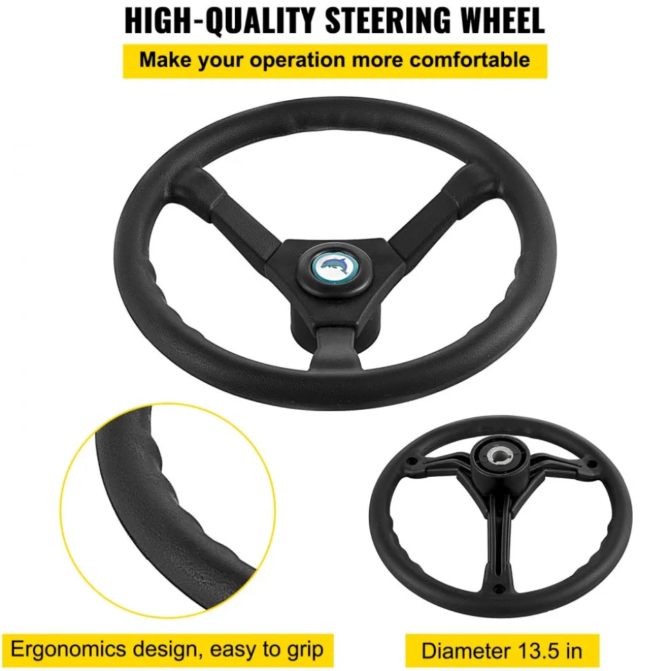 VEVOR Hydraulic Steering Kit 300HP, Hydraulic Boat Steering Kit Helm Pump, Hydraulic Boat Steering Kit Without Hydraulic Steering Hose for Boat Steering System