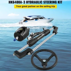 VEVOR Hydraulic Steering Kit 300HP, Hydraulic Boat Steering Kit Helm Pump, Hydraulic Boat Steering Kit Without Hydraulic Steering Hose for Boat Steering System