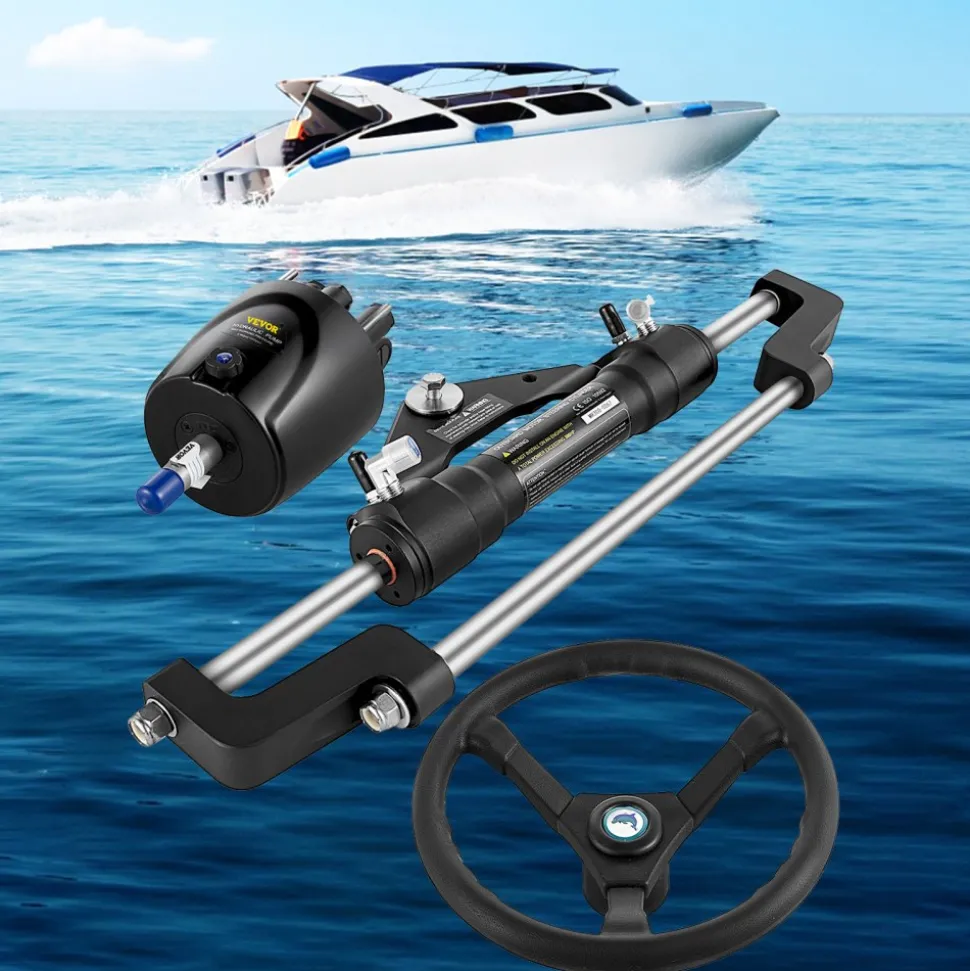 VEVOR Hydraulic Steering Kit 300HP, Hydraulic Boat Steering Kit Helm Pump, Hydraulic Boat Steering Kit Without Hydraulic Steering Hose for Boat Steering System