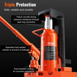 VEVOR Hydraulic Toe Jack, 10 Ton On Toe Toe Jack Lift, 20 Ton On Top Lift Capacity Machine Jack, 1.2-7.5 in Toe Height, 12.6-18.9 in Top Height, Air Hydraulic Claw Jack for Machinery, Industry