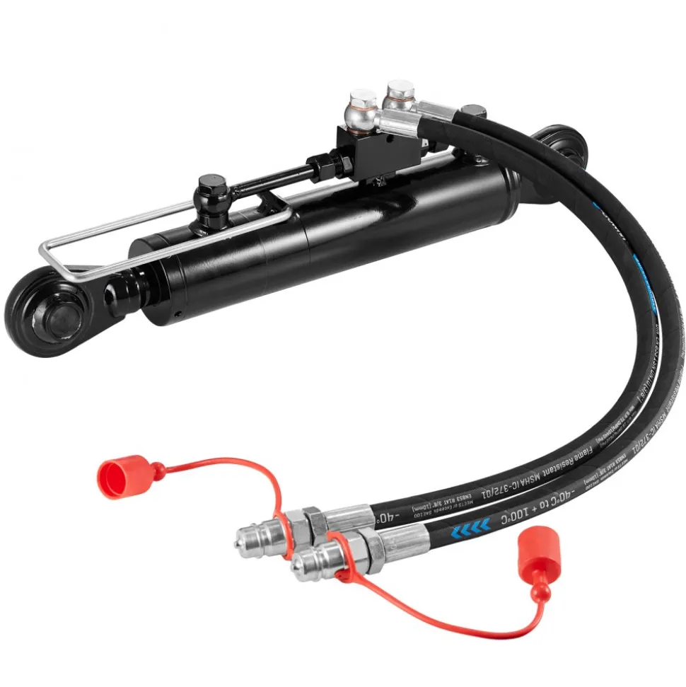 VEVOR Hydraulic Top Link Cat. 2-2(8-5/16 in, 19-11/16~28 in), Hydraulic Cylinder with 2 Hoses & G3/8" Check Valve