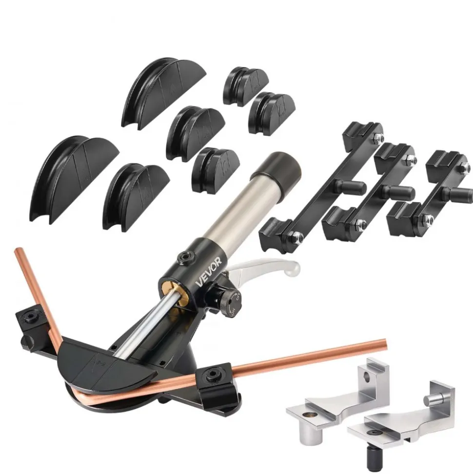 VEVOR Hydraulic Tubing Bender Kit, 1/4 to 7/8 Inch, Copper Tube Pipe Bender, Forward/Reverse HVAC Bending Tool Set, with 7 Aluminium Alloy Dies, for HVAC Air Conditioning Refrigeration Auto Repair