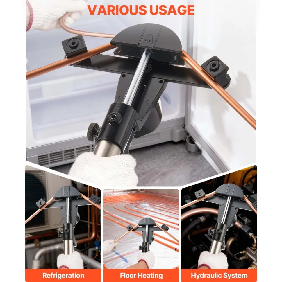 VEVOR Hydraulic Tubing Bender Kit, 1/4 to 7/8 Inch, Copper Tube Pipe Bender, Forward/Reverse HVAC Bending Tool Set, with 7 Aluminium Alloy Dies, for HVAC Air Conditioning Refrigeration Auto Repair
