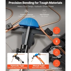 VEVOR Hydraulic Tubing Bender Kit, 1/4 to 7/8 Inch, Copper Tube Pipe Bender, Forward/Reverse HVAC Bending Tool, with 7 Color Aluminium Alloy Dies, for HVAC Air Conditioning Refrigeration Auto Repair