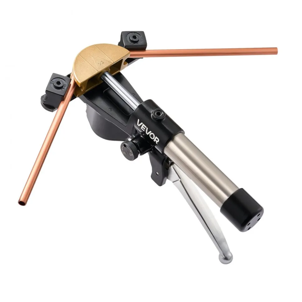 VEVOR Hydraulic Tubing Bender Kit, 1/4 to 7/8 Inch, Copper Tube Pipe Bender, HVAC Bending Tool Set, 90° Bend, with 7 Color Aluminium Alloy Dies, for HVAC Air Conditioning Refrigeration Auto Repair