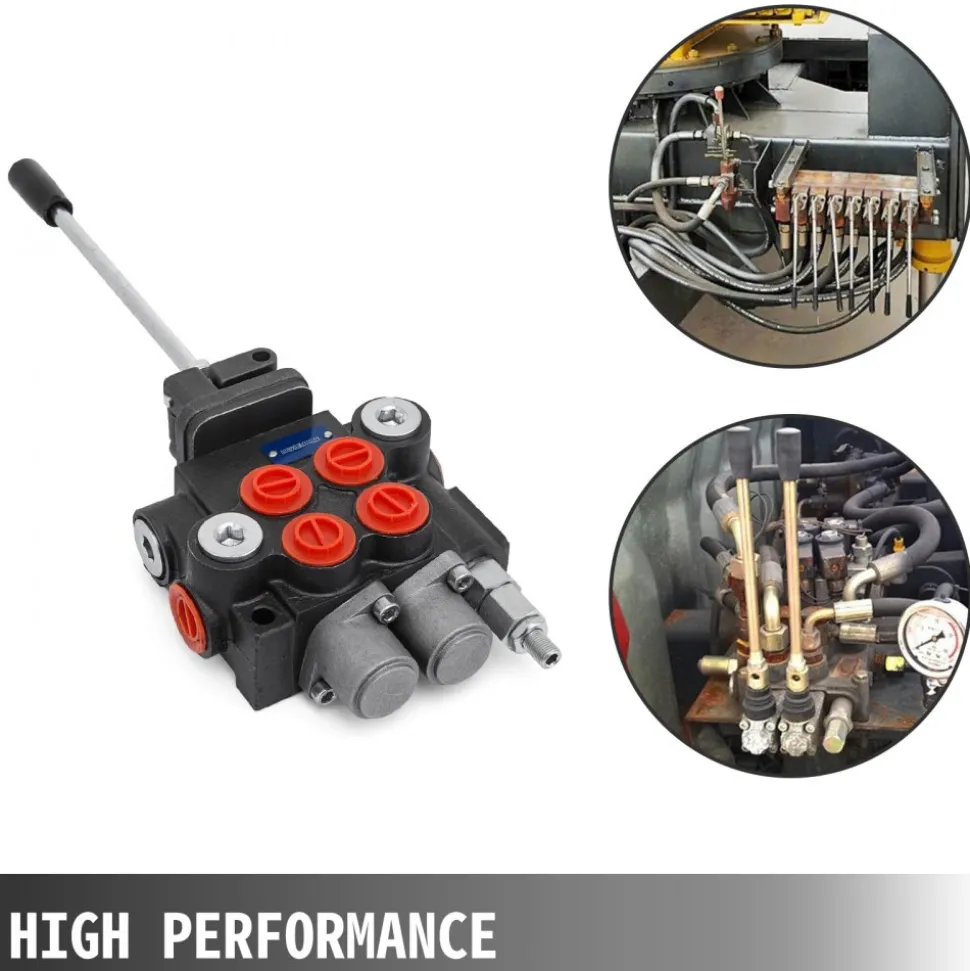 VEVOR Hydraulic Valve 2 Spool Hydraulic Joystick Control Valve 11gpm Hydraulic Directional Control Valve Double Acting for Tractors Loaders Tanks