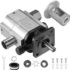 VEVOR Hydraulic Wood Log Splitter Pump Kit, 13 GPM, 2 Stage 4000 PSI Aluminum Hydraulic Gear Pump, with Coupling Installation Base 1/2'' NPT Outlet 3600 RPM, for Small Engine Mounting Log Splitter