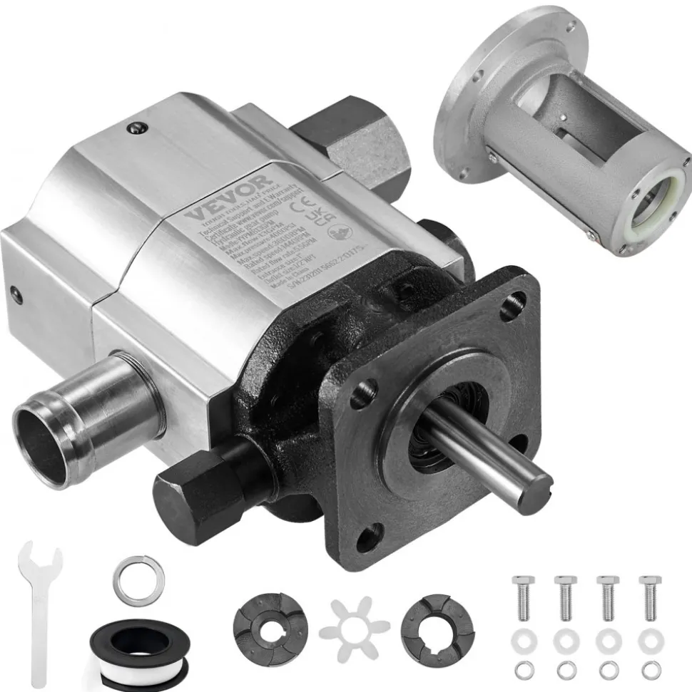 VEVOR Hydraulic Wood Log Splitter Pump Kit, 13 GPM, 2 Stage 4000 PSI Aluminum Hydraulic Gear Pump, with Coupling Installation Base 1/2'' NPT Outlet 3600 RPM, for Small Engine Mounting Log Splitter