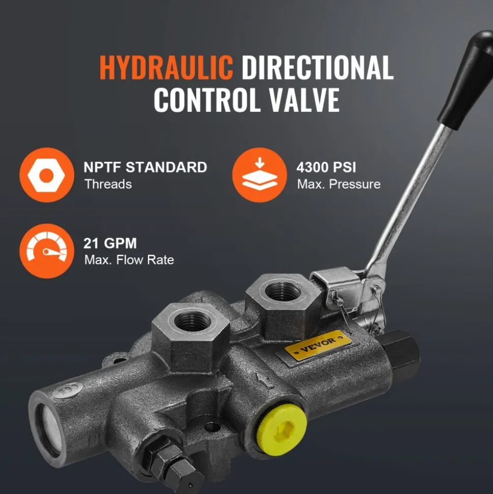 VEVOR Hydraulic Wood Log Splitter Pump Kit, 16 GPM, 2 Stage 4000 PSI Aluminum Hydraulic Gear Pump, with Valve 1'' Inlet 1/2'' NPT Outlet 3600 RPM, for Small Engine Mounting Log Splitters