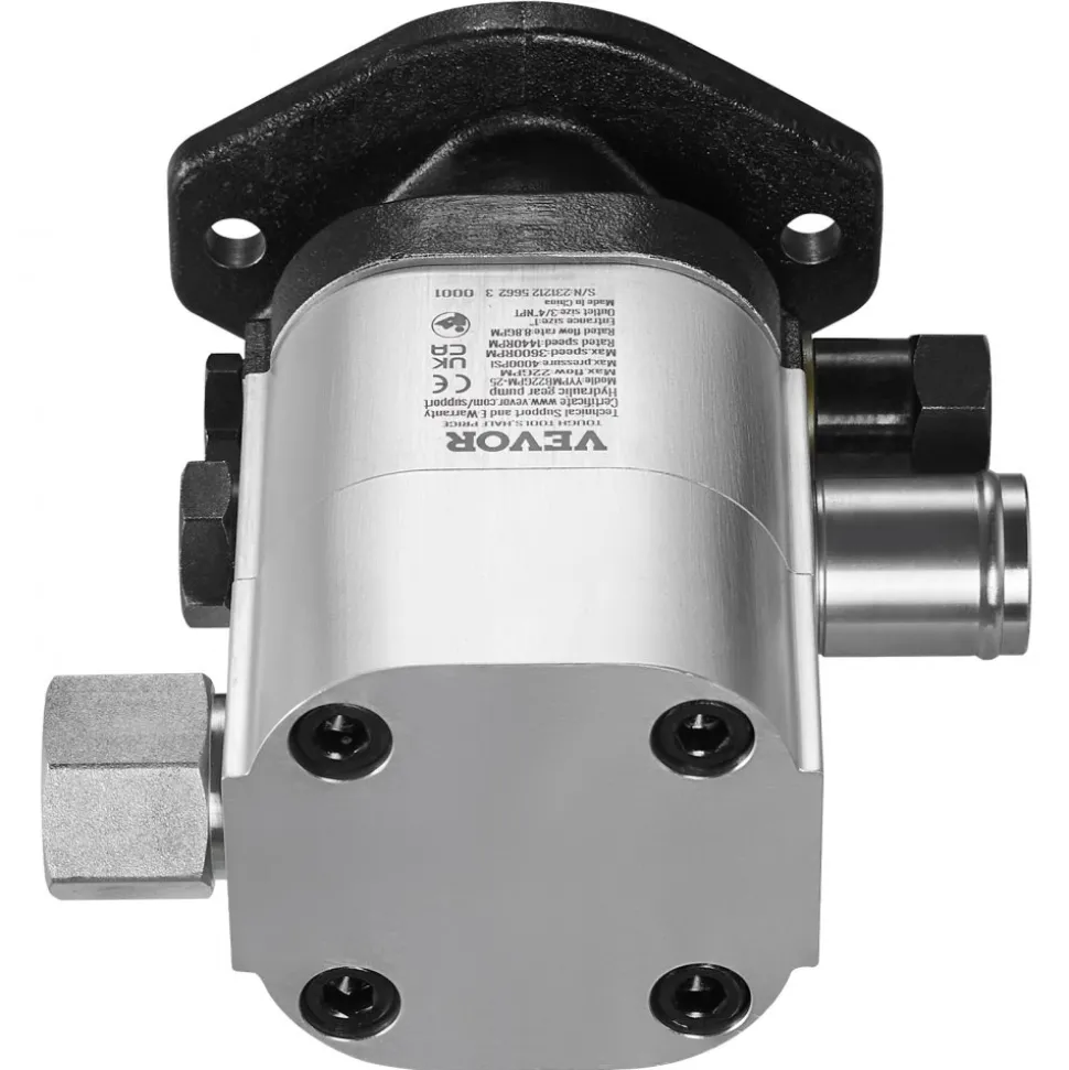 VEVOR Hydraulic Wood Log Splitter Pump Kit, 22GPM, 2 Stage 4000PSI Aluminum Hydraulic Gear Pump, with Valve Coupling Installation Base 3/4'' NPT Outlet 3600 RPM, for Small Engine Mounting Log Splitter