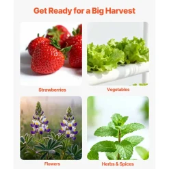 VEVOR Hydroponics Growing System Kit, 3-Tier 90 Sites UPVC Pipe Hydroponic Grow Kit with Timed Irrigation, Sun & Light Blocking Pipes, Indoor Home Garden Vegetable Planting Grow Kits for Fruit Herb