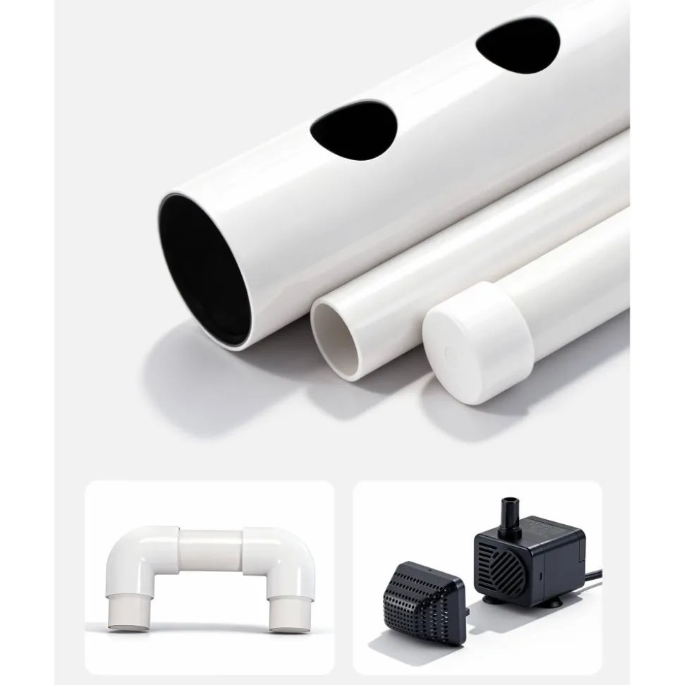 VEVOR Hydroponics Growing System Kit, 1-Tier 36 Sites UPVC Pipe Hydroponic Grow Kit with Timed Irrigation, Sun & Light Blocking Pipes, Indoor Home Garden Vegetable Planting Grow Kits for Fruit Herb