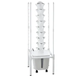 VEVOR Hydroponic Tower, 45 Pods 9 Tiers Hydroponics Growing System Kit with LED Grow Light, App Control & Casters, Vertical Home Garden with 20L Water Tank & Pump for Indoor Herbs, Fruits, Vegetables