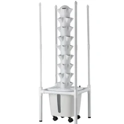 VEVOR Hydroponic Tower, 45 Pods 9 Tiers Hydroponics Growing System Kit with LED Grow Light, App Control & Casters, Vertical Home Garden with 20L Water Tank & Pump for Indoor Herbs, Fruits, Vegetables