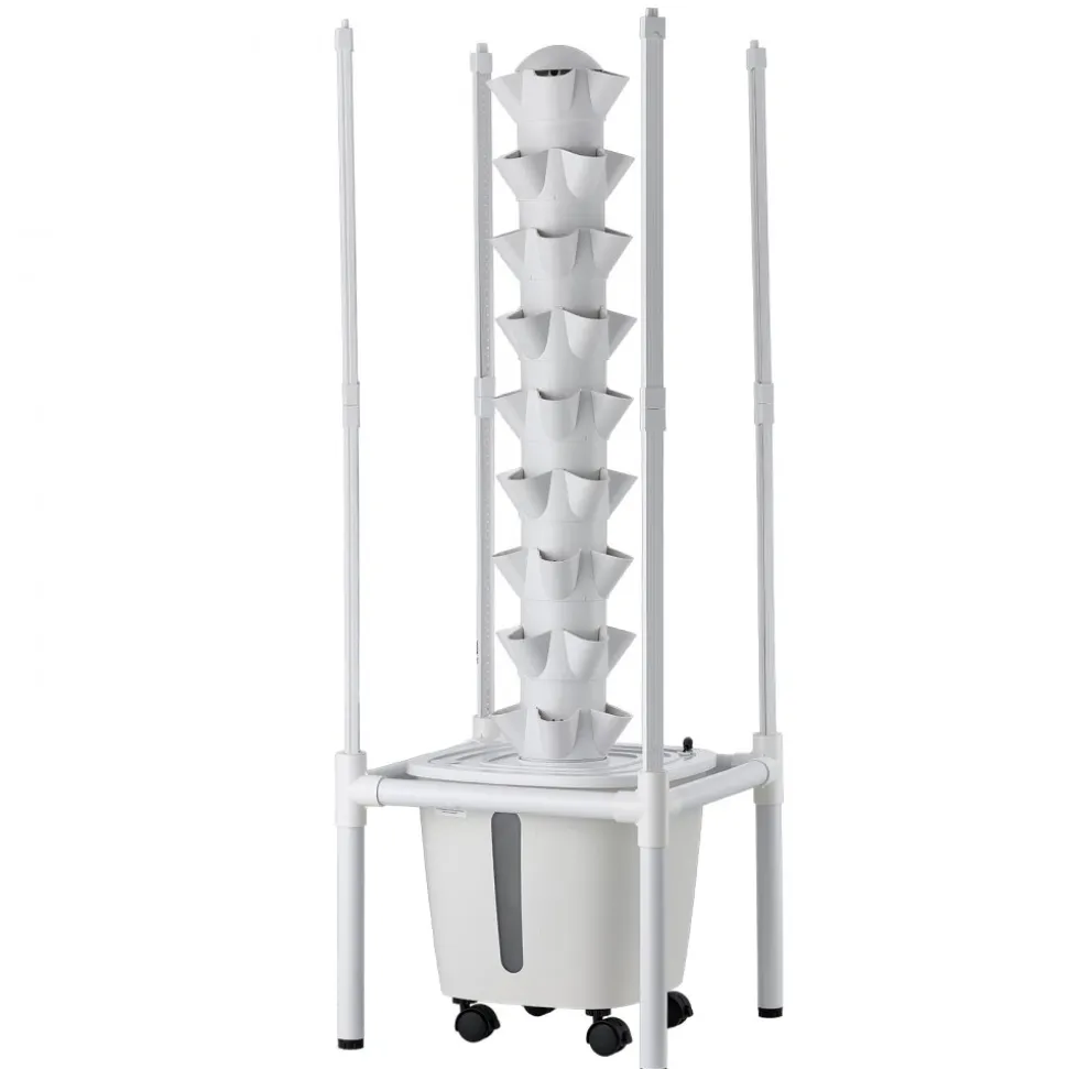 VEVOR Hydroponic Tower, 45 Pods 9 Tiers Hydroponics Growing System Kit with LED Grow Light, App Control & Casters, Vertical Home Garden with 20L Water Tank & Pump for Indoor Herbs, Fruits, Vegetables