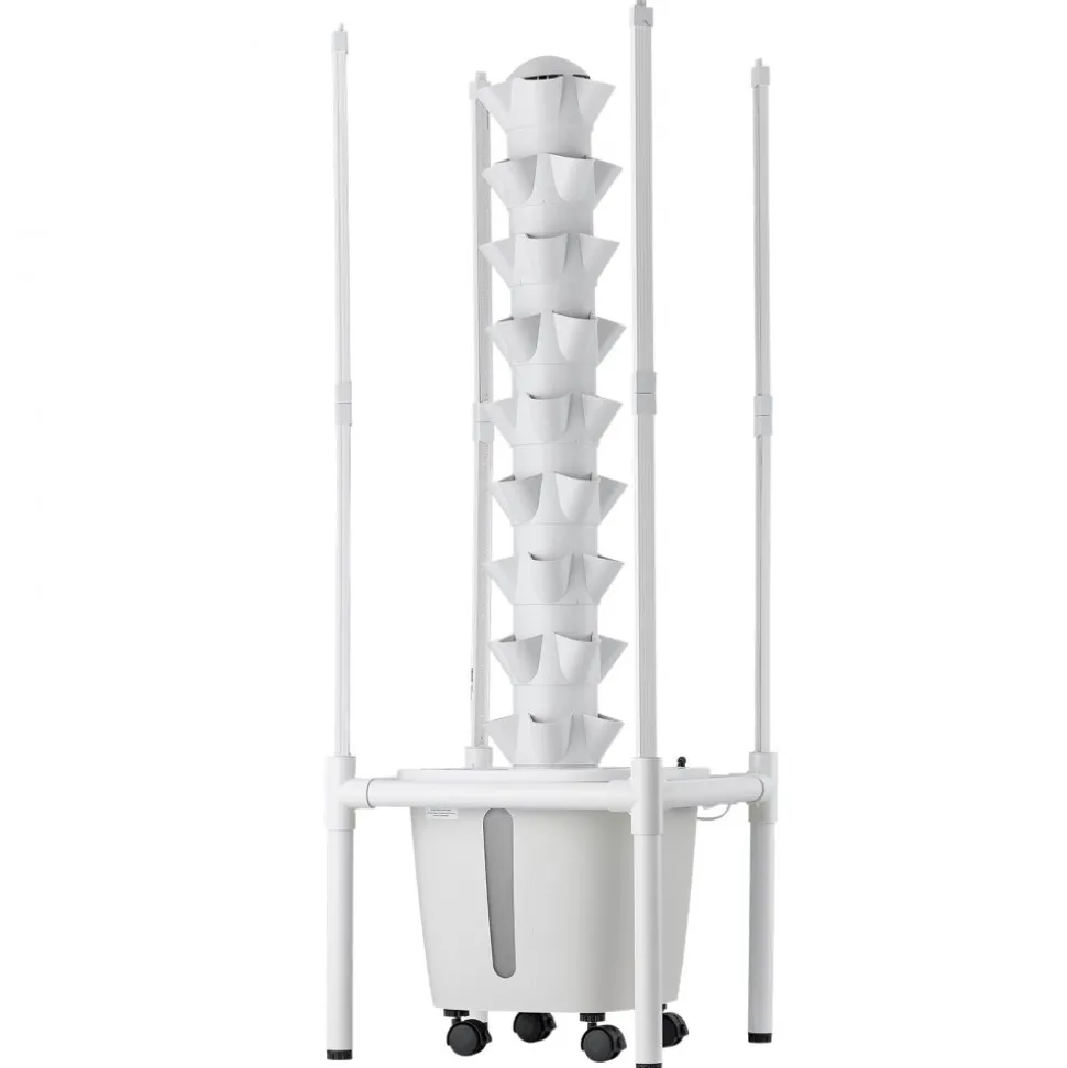 VEVOR Hydroponic Tower, 45 Pods 9 Tiers Hydroponics Growing System Kit with LED Grow Light, App Control & Casters, Vertical Home Garden with 20L Water Tank & Pump for Indoor Herbs, Fruits, Vegetables
