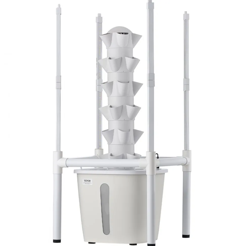 VEVOR Hydroponic Tower, 30 Pods 6 Tiers Hydroponics Growing System Kit with LED Grow Light & App Control, Vertical Home Garden with 20L Water Tank & Pump, Planter for Indoor Herbs, Fruits, Vegetables