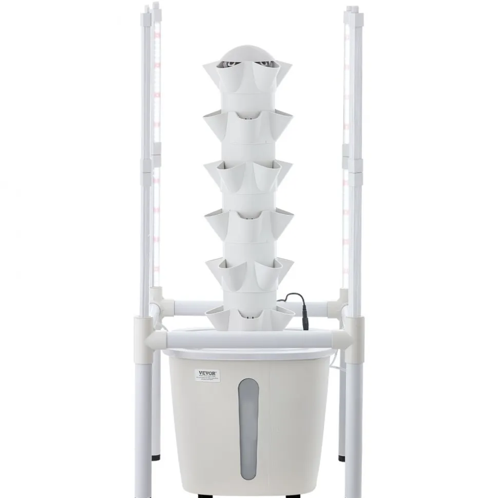 VEVOR Hydroponic Tower, 30 Pods 6 Tiers Hydroponics Growing System Kit with LED Grow Light & App Control, Vertical Home Garden with 20L Water Tank & Pump, Planter for Indoor Herbs, Fruits, Vegetables