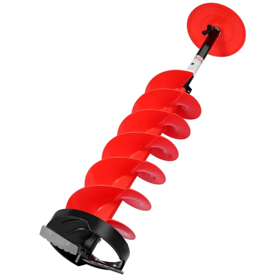 VEVOR Ice Auger Drill Bit, 8in Diameter 39in Length, Cordless Nylon Ice Fishing Augers With Extra 13.4in Extension Rod, Drill Adapter, Top Plate and Blade Guard