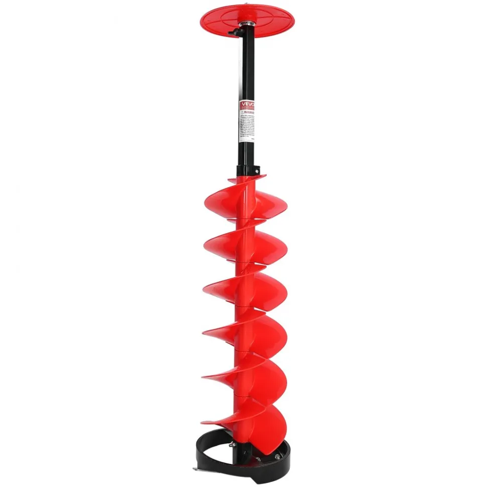 VEVOR Ice Auger Drill Bit, 8in Diameter 39in Length, Cordless Nylon Ice Fishing Augers With Extra 13.4in Extension Rod, Drill Adapter, Top Plate and Blade Guard