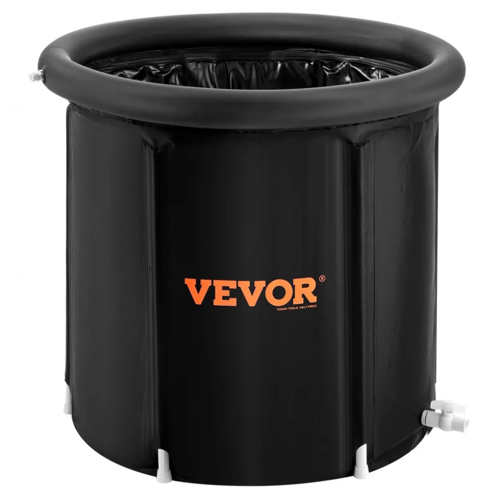 VEVOR Ice Bath Tub, Cold Water Therapy Plunge Tub for Athletes, Portable Outdoor Ice Barrel Plunge Pool for Recovery, 90 Gal Inflatable Folding Bathtub with Cover, Home Ice Pod for Adult, 32"Lx30"H