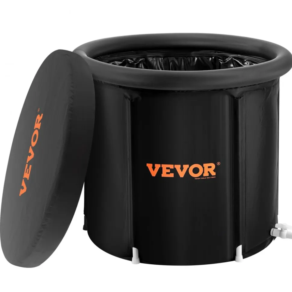 VEVOR Ice Bath Tub, Cold Water Therapy Plunge Tub for Athletes, Portable Outdoor Ice Barrel Plunge Pool for Recovery, 105 Gal Inflatable Folding Bathtub with Cover, Home Ice Pod for Adult, 34"Lx30"H
