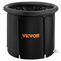 VEVOR Ice Bath Tub, Cold Water Therapy Plunge Tub for Athletes, Portable Outdoor Ice Barrel Plunge Pool for Recovery, 105 Gal Inflatable Folding Bathtub with Cover, Home Ice Pod for Adult, 34