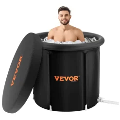 VEVOR Ice Bath Tub, Cold Water Therapy Plunge Tub for Athletes, Portable Outdoor Ice Barrel Plunge Pool for Recovery, 105 Gal Inflatable Folding Bathtub with Cover, Home Ice Pod for Adult, 34