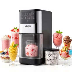 VEVOR Ice Cream Maker, 7-in-1 Frozen Treat Maker for Gelato, Sorbet, Milkshake, Frozen Yogurt & Lite Ice Cream, Homemade Ice-Cream Machine with One-Touch Mix-in + Respin for Smooth, Creamy Texture