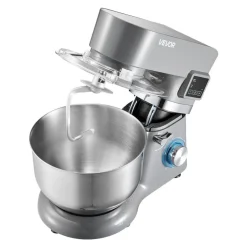 VEVOR Ice Cream Maker, 1.8 Qt. Capacity, 6-Speed Electric Stand Mixer, with LED Digital Display & Timer, Mixing Paddle, Dough Hook, Splash Guard, for Homemade Frozen Yogurt Fruit Sorbet Gelato, Grey