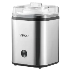VEVOR Ice Cream Maker, 2.11 Qt. Large Capacity, Electric Automatic Ice-Cream Machine, with Easy Operation & Cleaning, Stainless Steel Shell, for Homemade Frozen Yogurt, Fruit Sorbet, Gelato, Silver