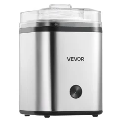 VEVOR Ice Cream Maker, 2.11 Qt. Large Capacity, Electric Automatic Ice-Cream Machine, with Easy Operation & Cleaning, Stainless Steel Shell, for Homemade Frozen Yogurt, Fruit Sorbet, Gelato, Silver