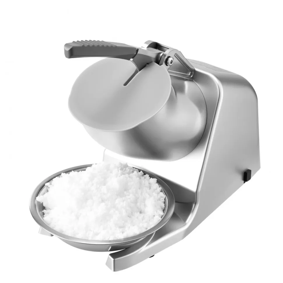 VEVOR Ice Crusher Machine, 143lbs Per Hour Electric 2 Blades Snow Cone Maker, Stainless Steel Shaved Ice Machine with Bowl and Cover, 300W 2000RPM Ice-Shaver for Home and Commercial Use, Silver