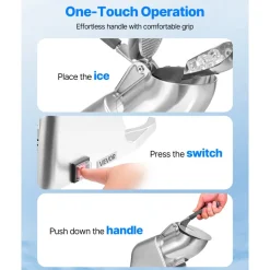 VEVOR Ice Crusher Machine, 143lbs Per Hour Electric 2 Blades Snow Cone Maker, Stainless Steel Shaved Ice Machine with Bowl and Cover, 300W 2000RPM Ice-Shaver for Home and Commercial Use, Silver