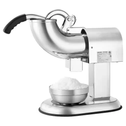 VEVOR Ice Crusher Machine, 440lbs Per Hour Electric 4 Blades Snow Cone Maker, All Stainless Steel Shaved Ice Machine with Bowl and Cover, 350W 1400RPM Ice-Shaver for Home and Commercial Use, Silver