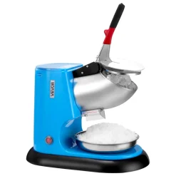 VEVOR Ice Crusher Machine, 220lbs Per Hour Electric 4 Blades Snow Cone Maker, Stainless Steel Shaved Ice Machine with Bowl and Cover, 300W 1400RPM Ice-Shaver for Home and Commercial Use, Blue