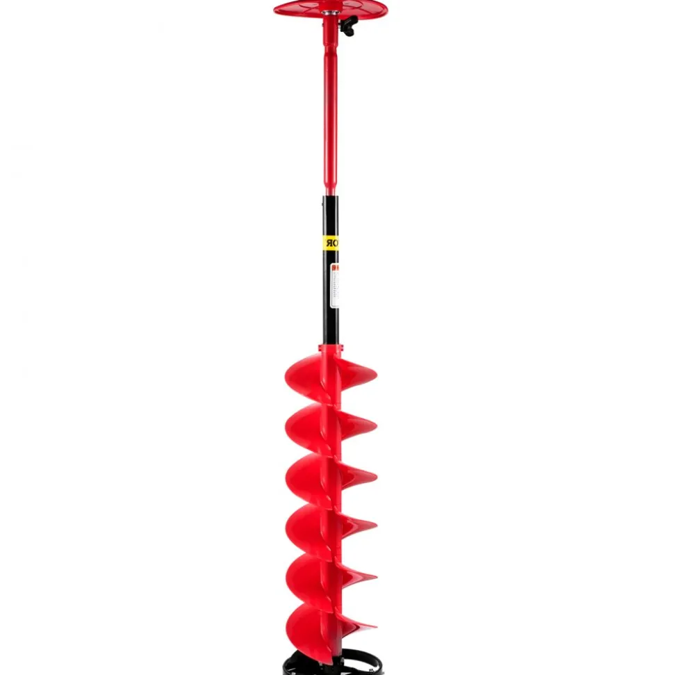 VEVOR Ice Drill Auger, 6" Diameter Nylon Ice Auger, 39" Length Ice Auger Bit,Auger Drill with 11.8" Extension Rod,Auger Bit with Drill Adapter,Top Plate & Blade Guard for Ice Fishing Ice Burrowing