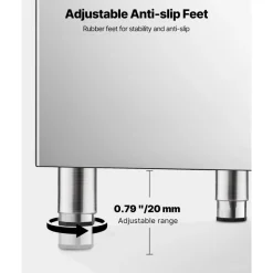 VEVOR Ice Storage Bin, 250LBS Capacity Ice-Bin, Stainless Steel Ice Storage Bins with Filter and Adjustable Anti-slip Rubber Feet, Suitable for Restaurant Hotel and Beverage Shops