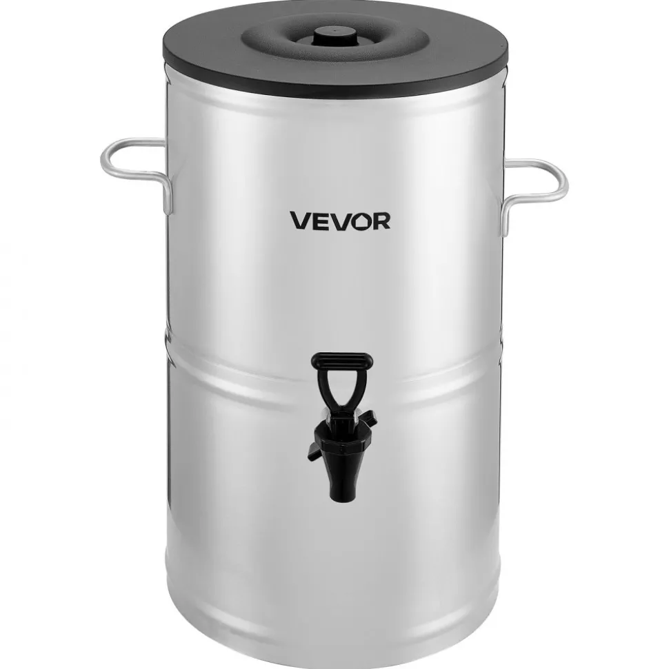 VEVOR Ice Tea Dispenser, 4 Gal/15L 304 Stainless Steel Beverage Dispenser with Spigot & Handle, Suitable for Hot and Cold Drinks, for Iced Tea Coffee Water in Cafes & Restaurants