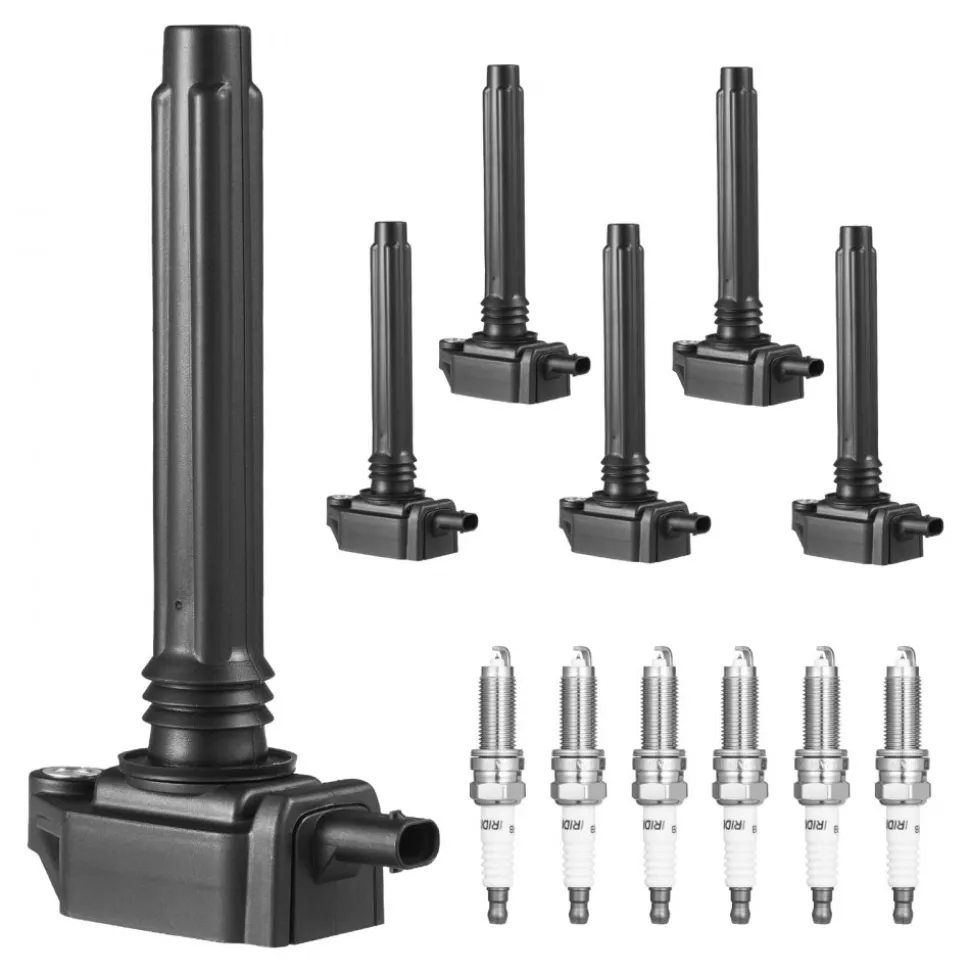 VEVOR Ignition Coil Pack and Spark Plugs, Set of 6, Compatible with Dodge Grand Caravan Charger Durango Journey Avenger Challenger Jeep Cherokee Grand Cherokee Compass Chrysler Ram ProMaster 3.6L V6