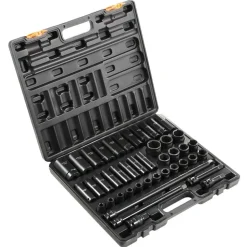 VEVOR Impact Socket Set 1/2 Inches 43 Piece Impact Sockets, Standard Socket Assortment, 1/2 Inches Drive Socket Set 6-Point Sockets Metric 9-30mm (Standard/Deep)