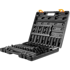 VEVOR Impact Socket Set 1/2 Inches 43 Piece Impact Sockets, Standard Socket Assortment, 1/2 Inches Drive Socket Set 6-Point Sockets Metric 9-30mm (Standard/Deep)