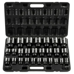 VEVOR Impact Socket Set 3/4 Inches 29 Piece Impact Sockets, 6-Point Sockets, Rugged Construction, CR-M0, 3/4 Inches Drive Socket Set Impact SAE 3/4 inch - 2-1/2 inch, with a Storage Cage