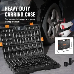 VEVOR Impact Socket Set 130 Piece 3/8