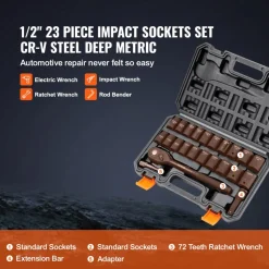 VEVOR Impact Socket Set with 1/2