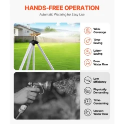 VEVOR Impact Sprinkler on Tripod Base, Heavy Duty Tripod Sprinklers with Brass Head & 3/4